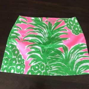 Lilly Pulitzer pink and green patterned skirt